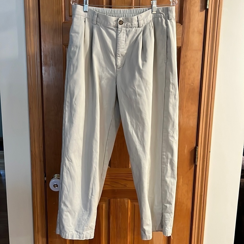 L.L bean  comfort waist lined chinos pants size 35 .